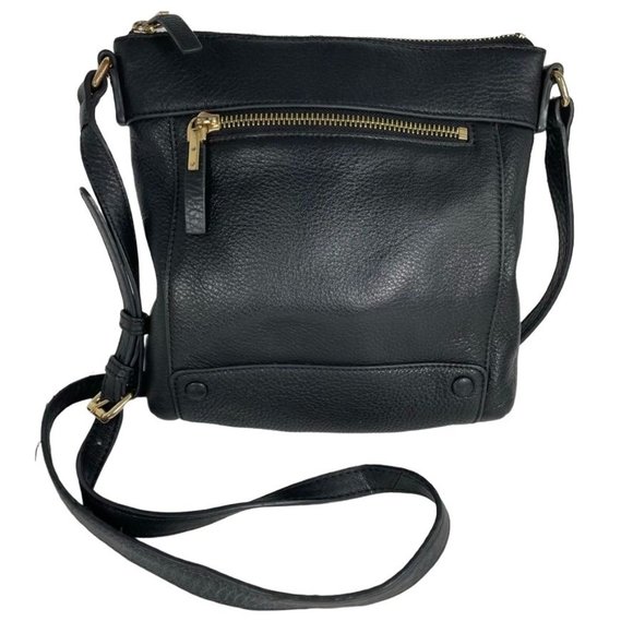 Vince Camuto | Bags | Vince Camuto Pebbled Black Genuine Leather Zip ...